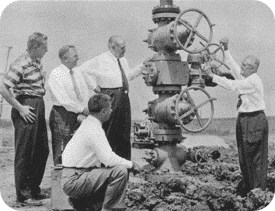 sepia photo of men working