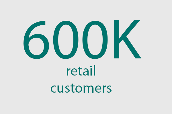 600,000 retail customers
